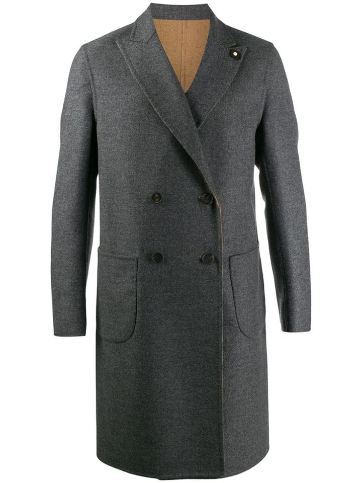 Lardini Reversible Double-breasted Coat - Grey