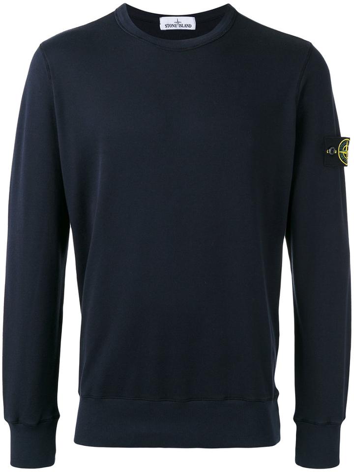 Stone Island - Logo Patch Sweatshirt - Men - Cotton - Xl, Blue, Cotton