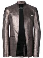 Unconditional - Foiled Effect Cutaway Jacket - Men - Silk/cotton - L, Grey, Silk/cotton