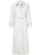 Nehera Long Belted Trench Coat - Blue