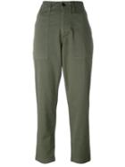 Barena High-rise Trousers, Women's, Size: 42, Green, Cotton/spandex/elastane