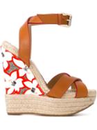 Dsquared2 Wedge Sandals, Women's, Size: 39, Brown, Cotton/leather/rubber