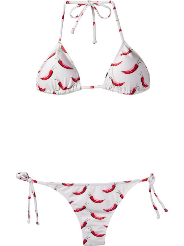 Isolda Pepper Print Bikini Set, Women's, Size: P, White, Polyamide/spandex/elastane