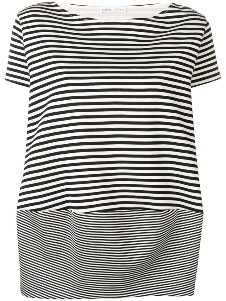 Stefano Mortari Striped Oversized T-shirt - Black