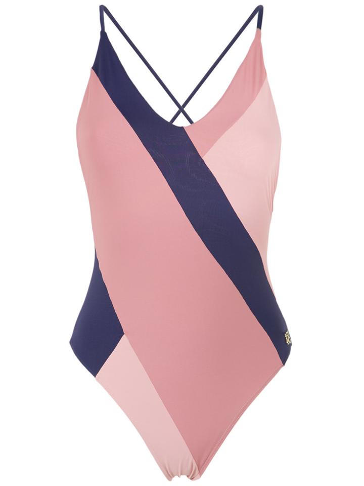 Brigitte Panelled Swimsuit - Blue