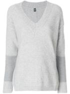 Eleventy Oversized V-neck Sweater - Grey