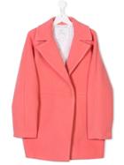 Burberry Kids Teen Concealed Fastening Coat - Pink & Purple