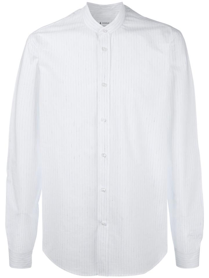 Dondup - Band Collar Shirt - Men - Cotton/linen/flax - L, White, Cotton/linen/flax