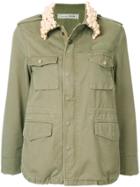 Tu Es Mon Trésor Pearl Collar Field Jacket - Green