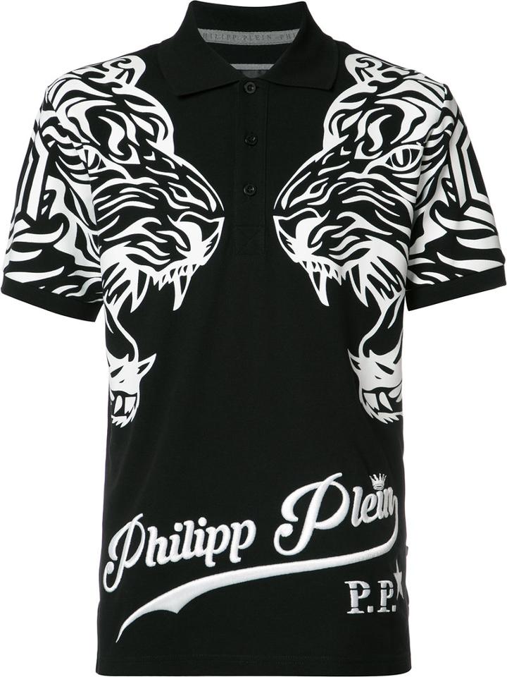 Philipp Plein Lost Polo Shirt, Men's, Size: Medium, Black, Cotton