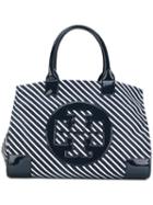 Tory Burch - Striped Tote Bag - Women - Nylon - One Size, Blue, Nylon