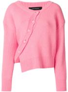Cédric Charlier Asymmetric Button Front Jumper - Pink & Purple
