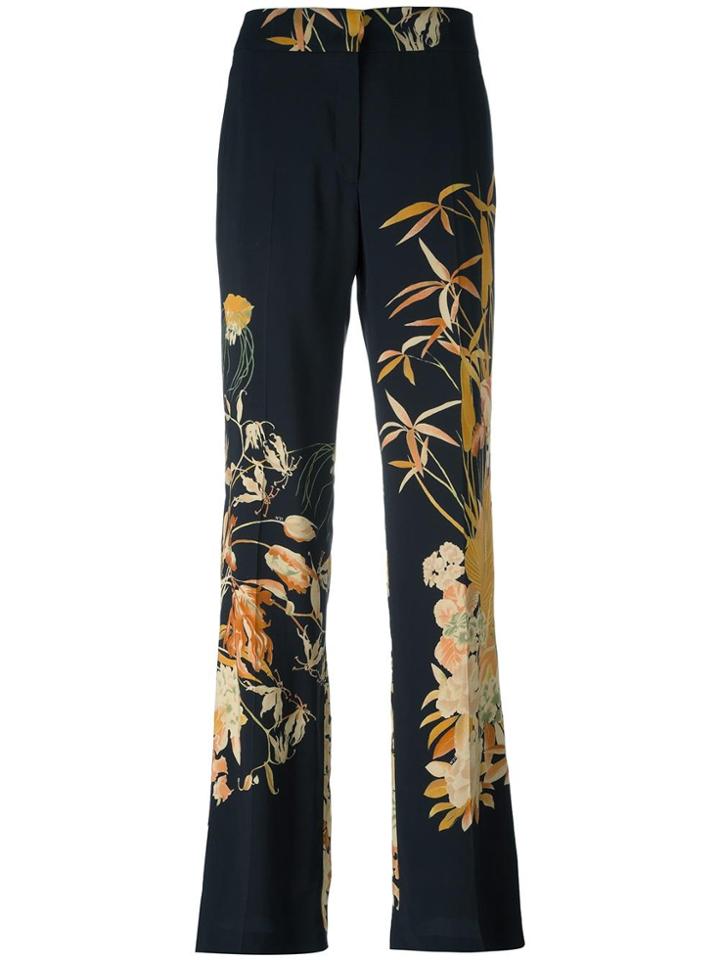 No21 Floral Print Trousers - Black