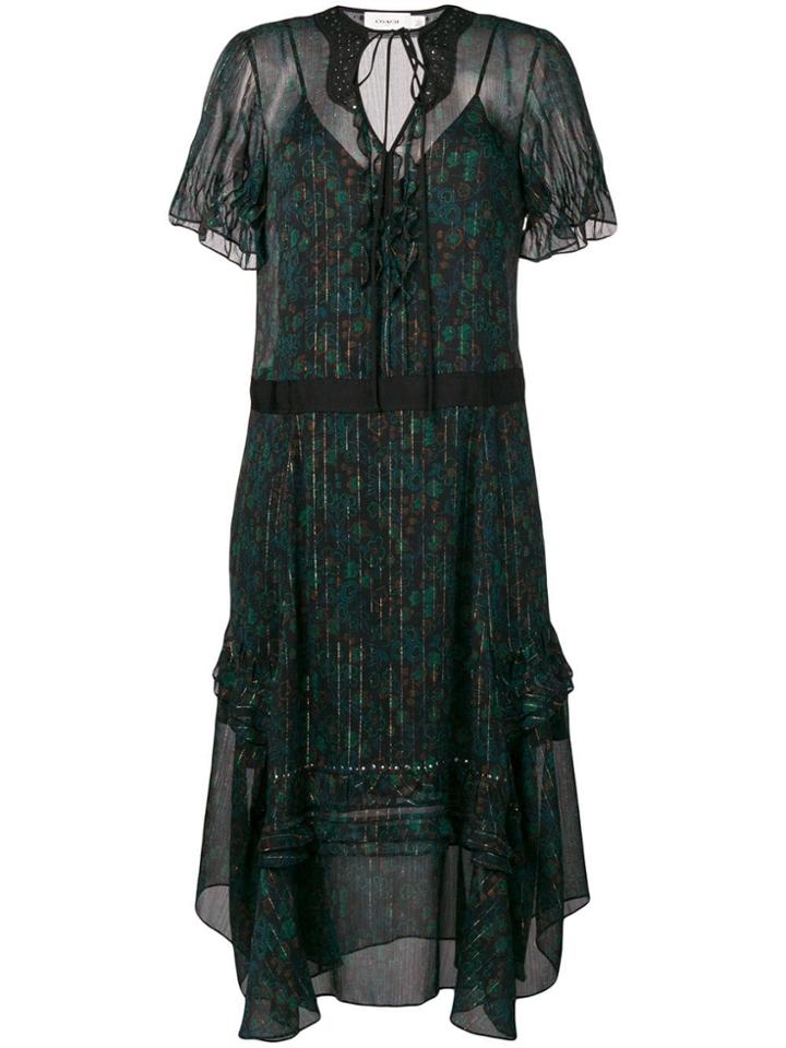 Coach Floral-print Dress - Blue