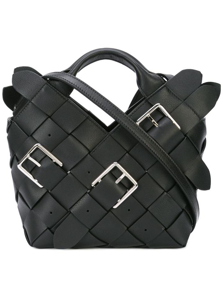 Loewe Woven Belt Buckle Bag - Black