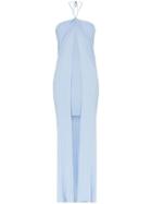Jacquemus Ribbed Knit Fitted Dress - Blue