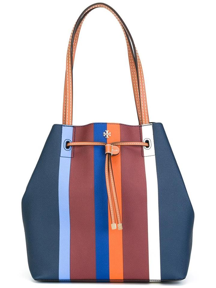 Tory Burch Striped Bucket Tote, Women's, Blue