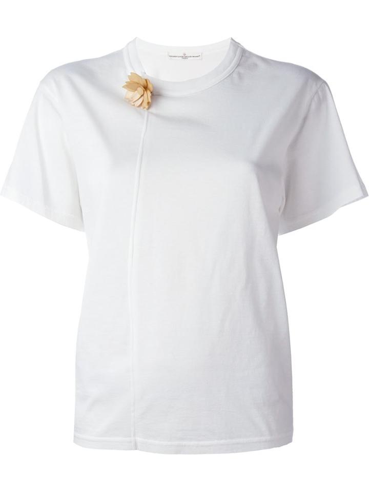 Golden Goose Deluxe Brand Flower Brooch T-shirt, Women's, Size: M, White, Cotton