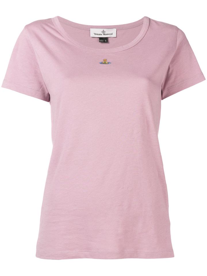 Vivienne Westwood Crest Scoop Neck T-shirt - Pink & Purple