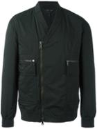 Helmut Lang Bomber Design Biker Jacket, Men's, Size: Medium, Black, Nylon/spandex/elastane/cotton/viscose