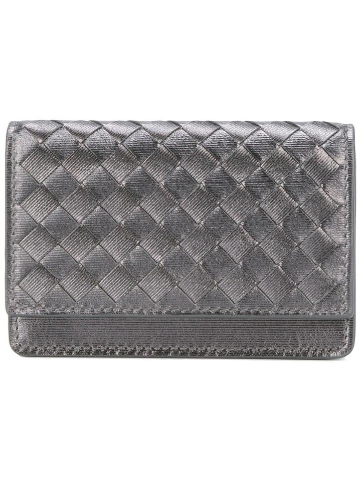 Bottega Veneta Interlaced Leather Wallet - Grey