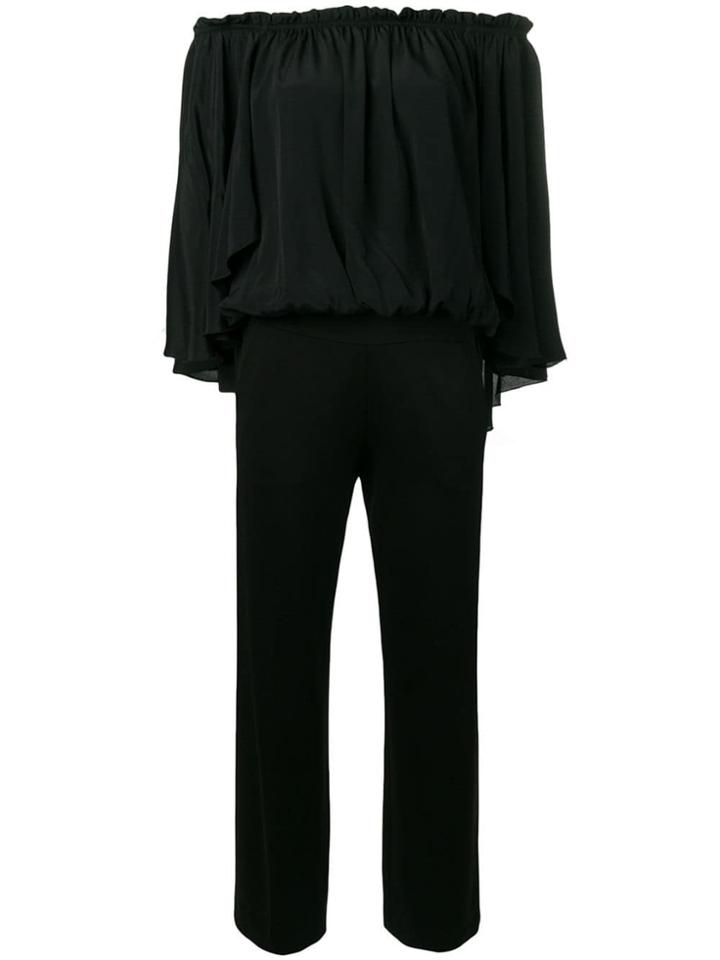 Blumarine Off-shoulder Flounce Jumpsuit - Black