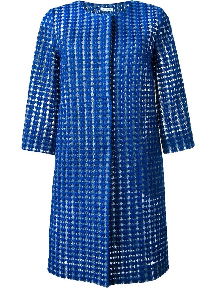 P.a.r.o.s.h. Crochet Coat, Women's, Size: Large, Blue, Polyester