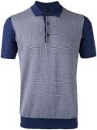 Corneliani - Grid Polo Shirt - Men - Cotton - 52, Blue, Cotton