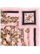 Versace Barocco Print Scarf - Pink & Purple