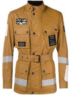 Belstaff Patch Detail Leather Jacket - Brown