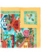 Salvatore Ferragamo - Tropical Village Scarf - Women - Silk - One Size, Yellow/orange, Silk