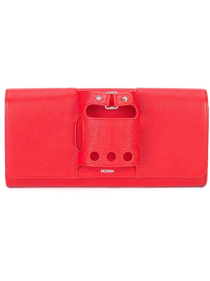 Perrin Paris Glove Clutch, Women's, Red, Leather