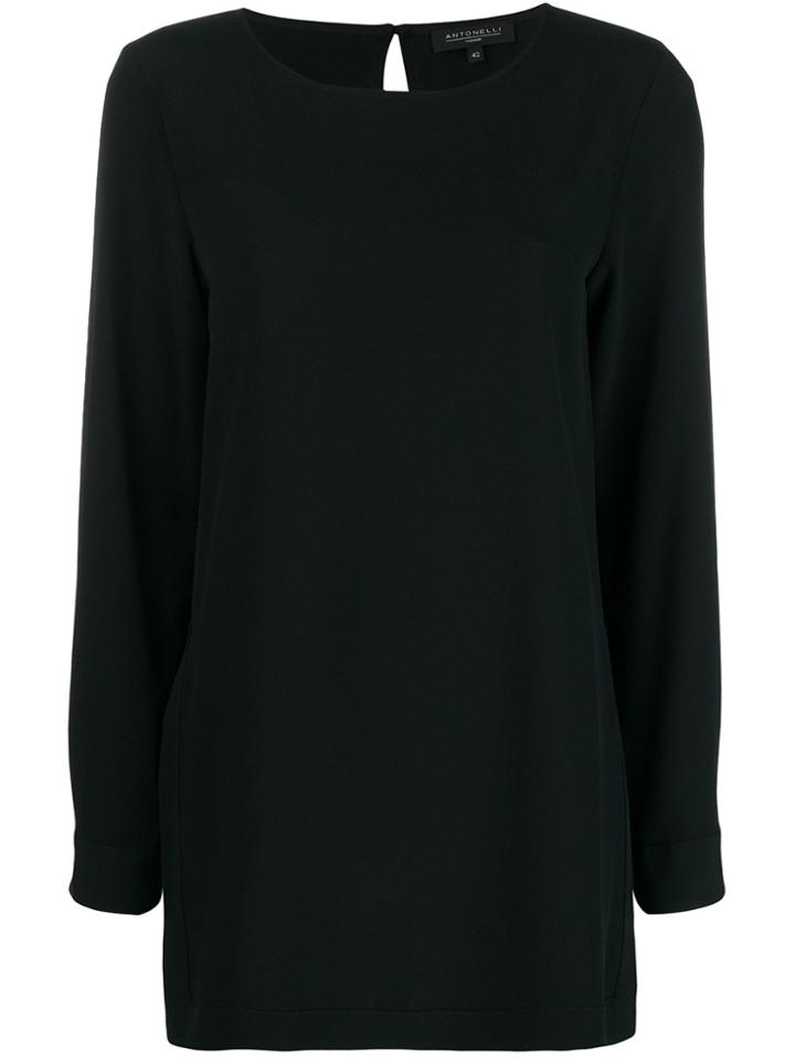 Antonelli Side Slit Blouse - Black