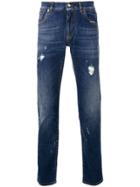 Dolce & Gabbana Ripped Slim Fit Jeans - Blue
