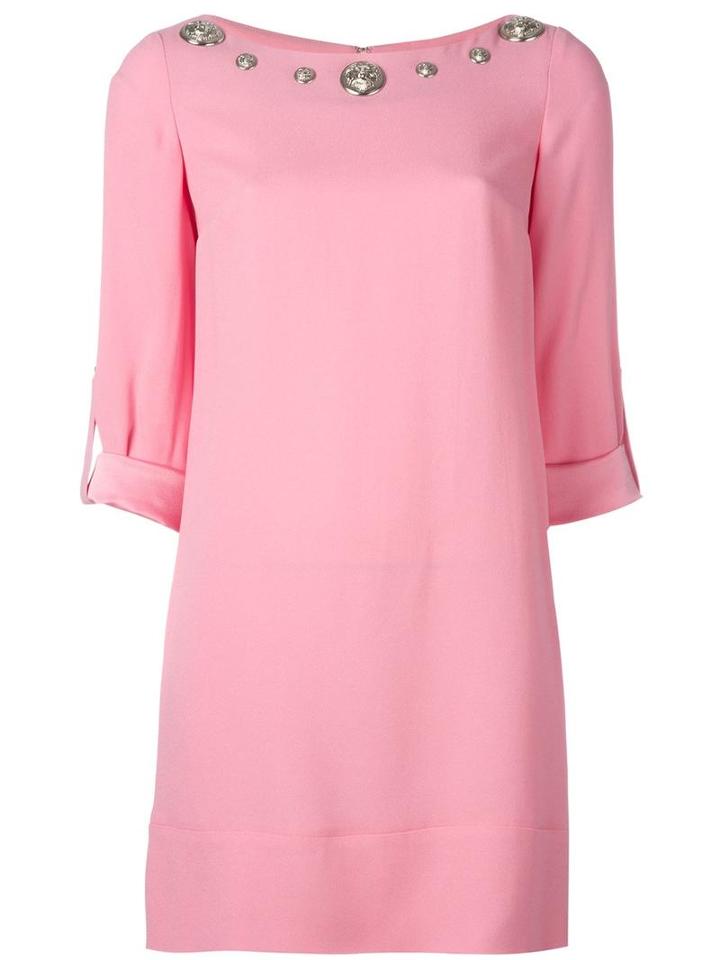 Versus Embellished Shift Dress, Women's, Size: 46, Pink/purple, Acetate/viscose