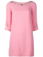 Versus Embellished Shift Dress, Women's, Size: 46, Pink/purple, Acetate/viscose