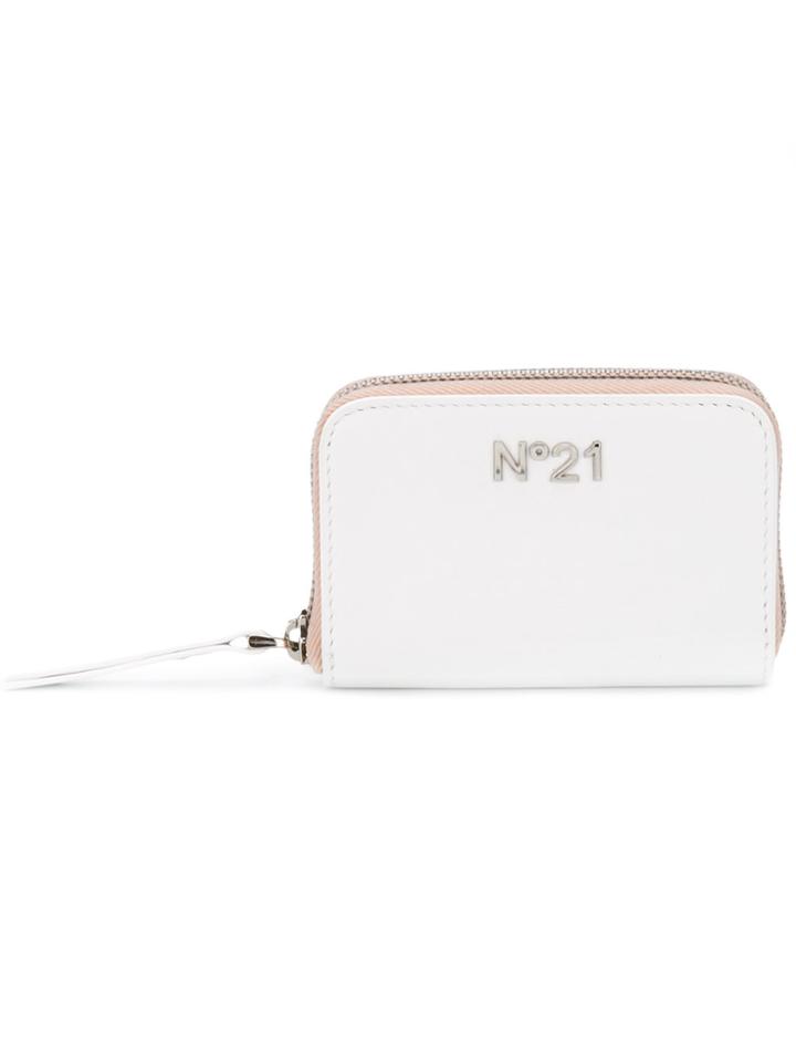 No21 Zip Around Card Holder - White