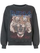 Anine Bing Logo Tiger Print Sweatshirt - Black