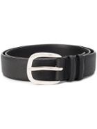 Orciani Curved Buckle Belt, Men's, Size: 90, Black, Leather/brass