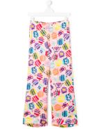Fendi Kids Monster Print Trousers - Pink & Purple