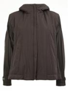 Pleats Please By Issey Miyake Loose-fit Sleeves Hooded Jacket, Women's, Size: 3, Black, Polyester