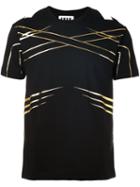 Les Hommes Urban Striped T-shirt, Men's, Size: Medium, Black, Cotton