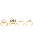 Marc Jacobs Cabochon Set Of Four Midi Rings