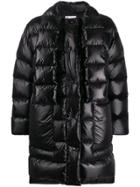 Red Valentino Scarf Detail Padded Coat - Black