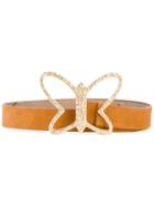 See By Chloé - Butterfly Buckle Belt - Women - Suede - S, Yellow/orange, Suede