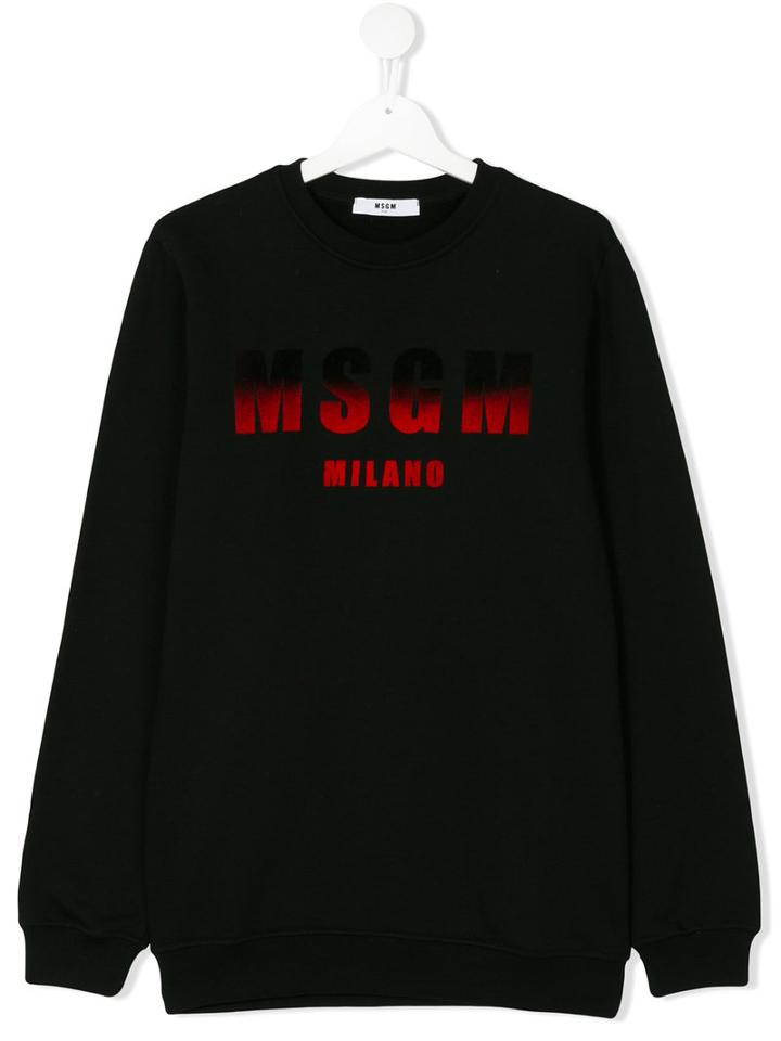 Msgm Kids - Dégradé Logo Print Sweatshirt - Kids - Cotton - 14 Yrs, Black