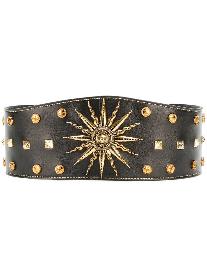 Fausto Puglisi - Sundial Studded Belt - Women - Calf Leather/metal - M, Black, Calf Leather/metal