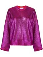 Msgm Metallic Knit Jumper - Pink & Purple