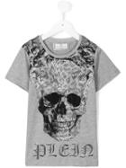 Philipp Plein Kids - Skull Print T-shirt - Kids - Cotton - 8 Yrs, Boy's, Grey