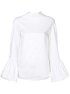 Tome Open Back Bow Shirt - White